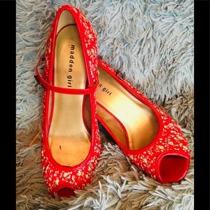 Red Madden Girl Pumps